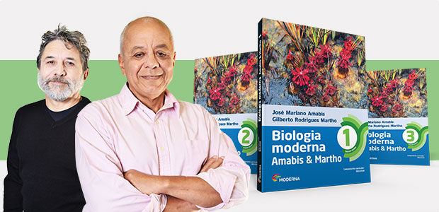 Capas dos três livros da coleção Biologia Moderna Amabis & Martho
