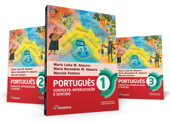 Capas dos três livros da coleção Português - Contexto, Interlocução e Senti